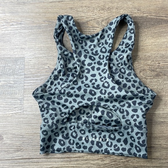 Allfenix Anthropologie Sport Bra Long Jagger Charcoal Leopard Print, size XS - Picture 5 of 7